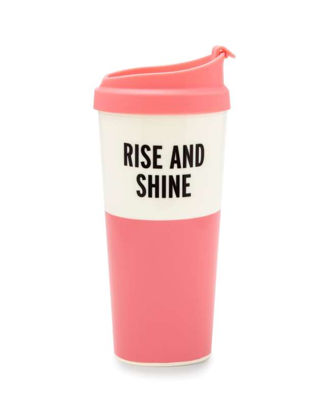 "rise and shine" thermal mug